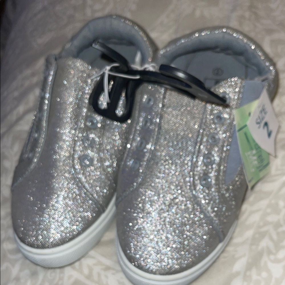 Sparkly Silver Kids Shoes